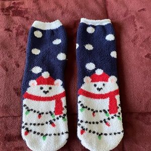 Polar Bear Fuzzy Socks